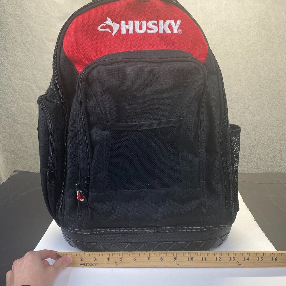 Husky Pro Tool Backpack Heavy Duty Rubber Bottom Storage Bag (H-68003-03)
